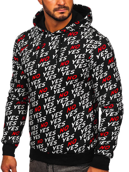 Men's Printed Hoodie Black Bolf 141013