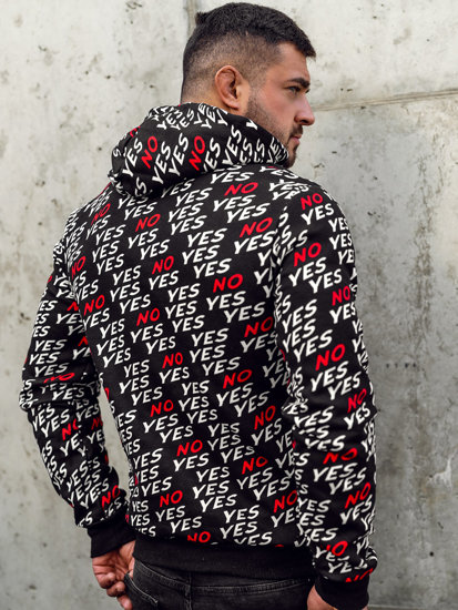 Men's Printed Hoodie Black Bolf 141013