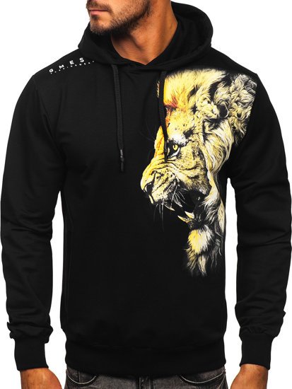 Men's Printed Hoodie Black Bolf 6136