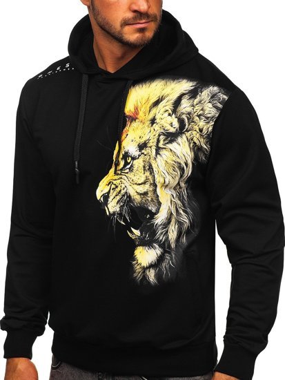 Men's Printed Hoodie Black Bolf 6136