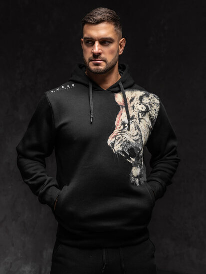 Men's Printed Hoodie Black Bolf 6136