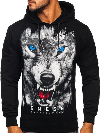 Men's Printed Hoodie Black Bolf 6138