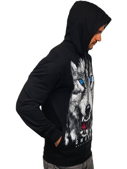 Men's Printed Hoodie Black Bolf 6138