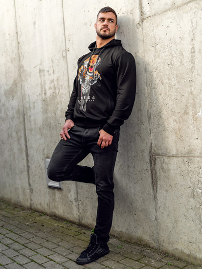 Men's Printed Hoodie Black Bolf 6139A