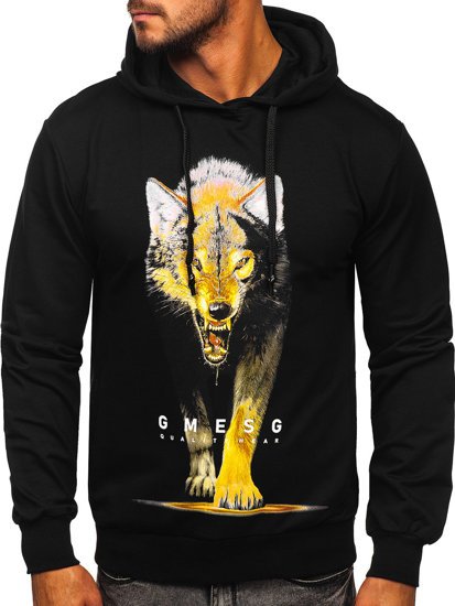 Men's Printed Hoodie Black Bolf 6141