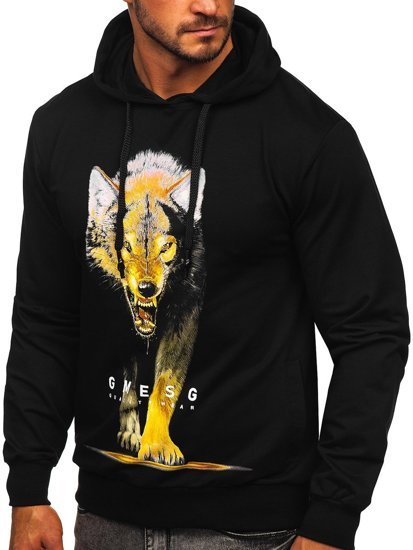 Men's Printed Hoodie Black Bolf 6141