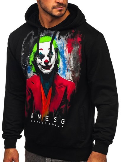 Men's Printed Hoodie Black Bolf 6161