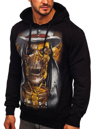 Men's Printed Hoodie Black Bolf 6167