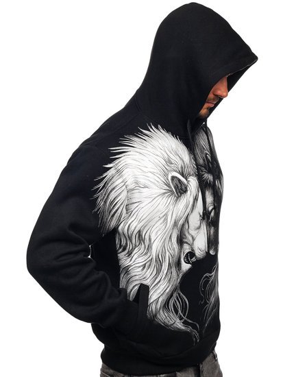 Men's Printed Hoodie Black Bolf 6198