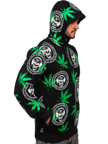 Men's Printed Hoodie Black Bolf 6424