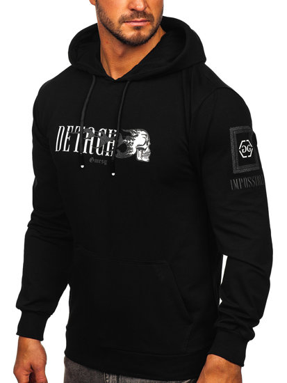 Men's Printed Hoodie Black Bolf 6436