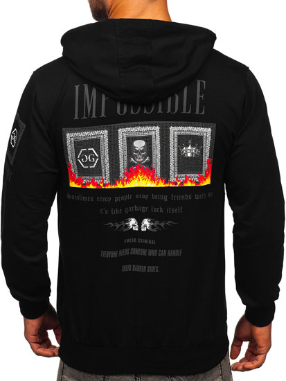 Men's Printed Hoodie Black Bolf 6436