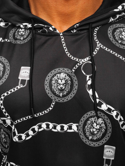 Men's Printed Hoodie Black Bolf HM336