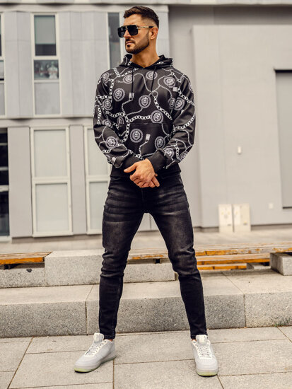 Men's Printed Hoodie Black Bolf HM336