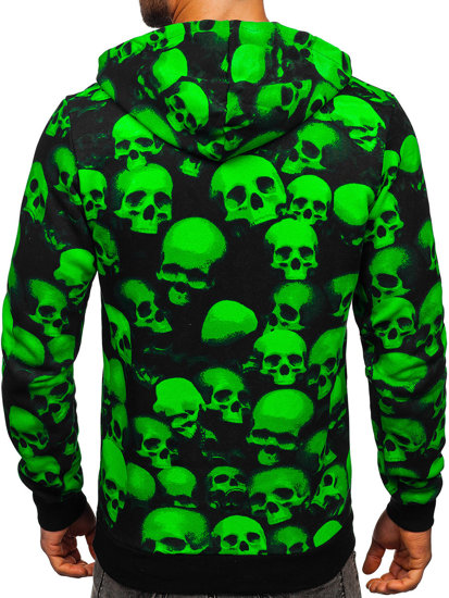 Men's Printed Hoodie Black-Green Bolf 141009