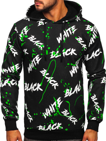 Men's Printed Hoodie Black-Green Bolf 141033