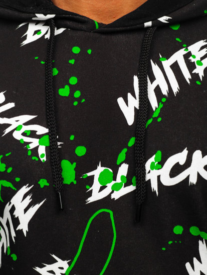 Men's Printed Hoodie Black-Green Bolf 141033