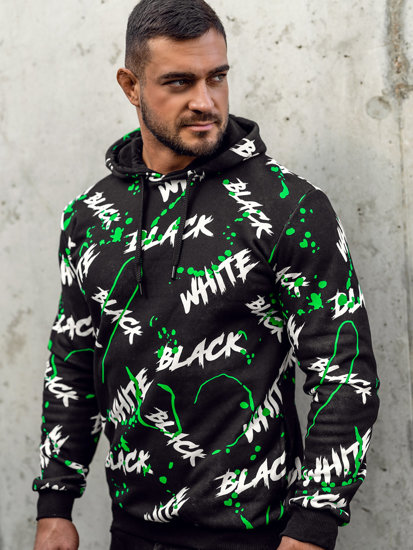 Men's Printed Hoodie Black-Green Bolf 141033