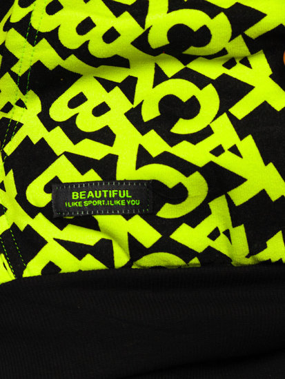 Men's Printed Hoodie Black-Green Bolf HW2320