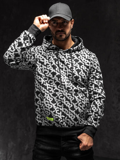 Men's Printed Hoodie Black-Grey Bolf HW2320A1