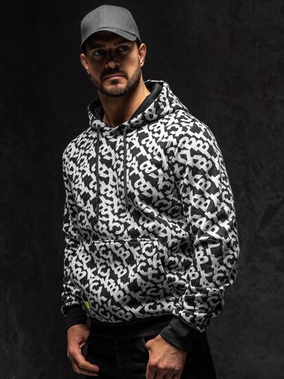 Men's Printed Hoodie Black-Grey Bolf HW2320A1