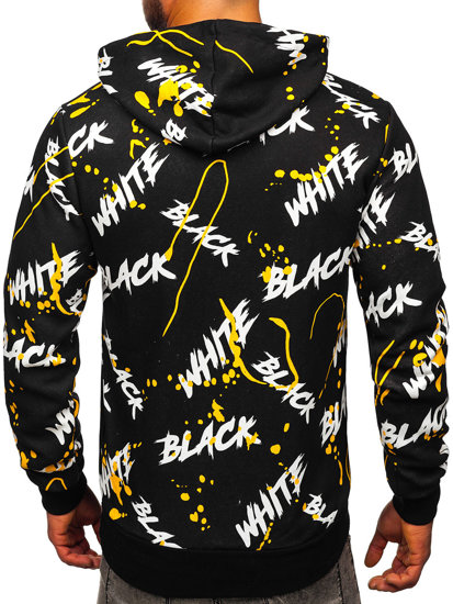 Men's Printed Hoodie Black-Yellow Bolf 141033