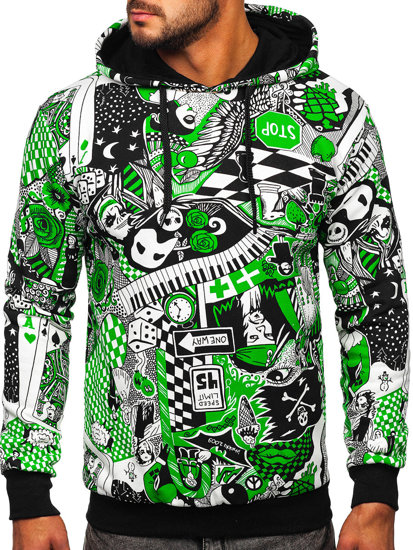 Men's Printed Hoodie Green Bolf 141035