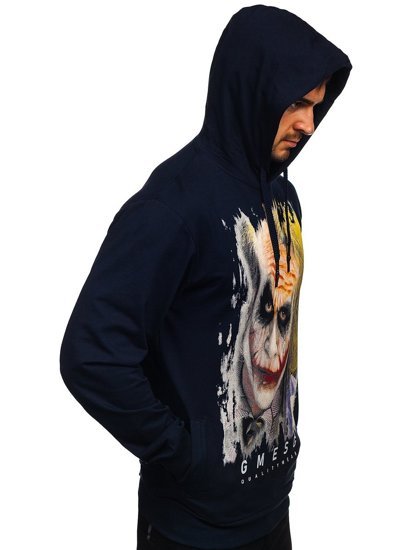 Men's Printed Hoodie Navy Blue Bolf 6146