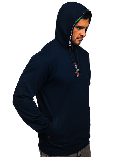 Men's Printed Hoodie Navy Blue Bolf 6427