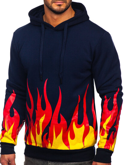 Men's Printed Hoodie Navy Blue Bolf LK63