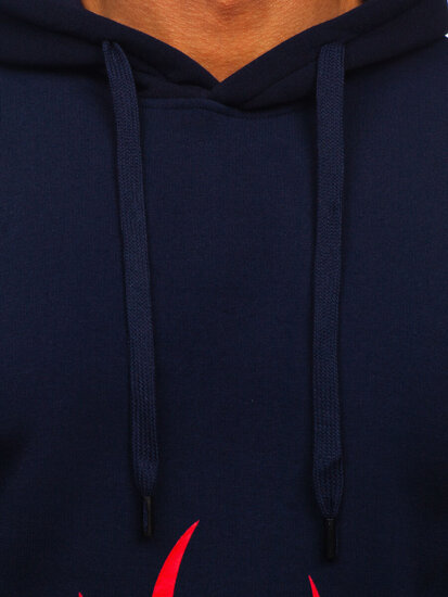 Men's Printed Hoodie Navy Blue Bolf LK63