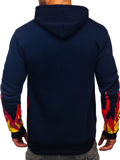 Men's Printed Hoodie Navy Blue Bolf LK63