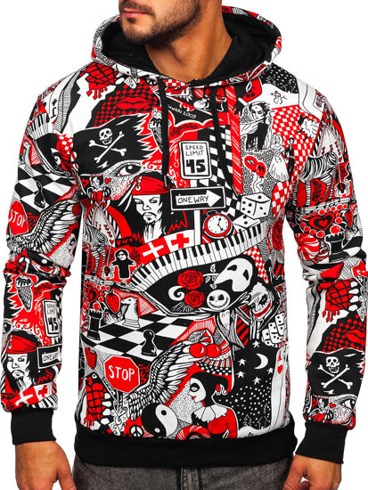 Men's Printed Hoodie Red Bolf 141035