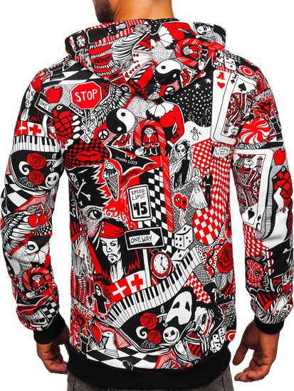 Men's Printed Hoodie Red Bolf 141035