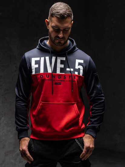 Men's Printed Hoodie Red Bolf HY972