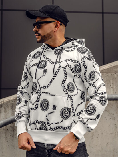 Men's Printed Hoodie White Bolf HM336