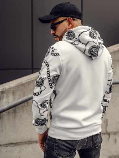 Men's Printed Hoodie White Bolf HM336