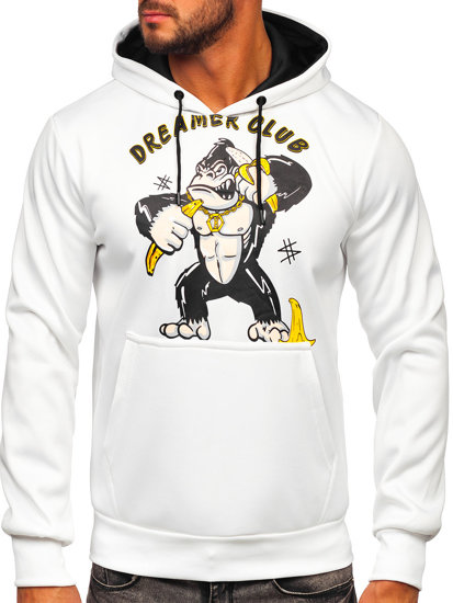 Men's Printed Hoodie White Bolf HM563