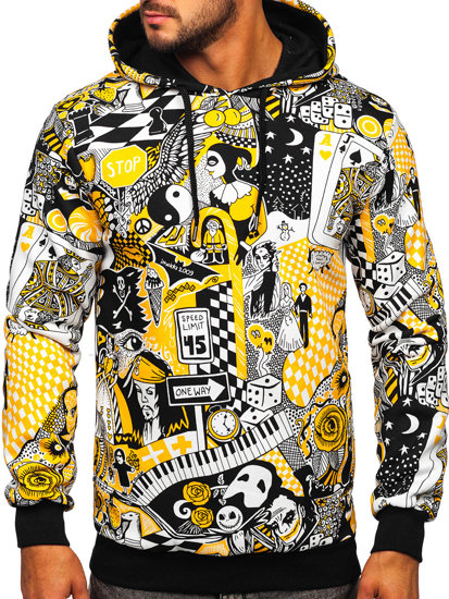 Men's Printed Hoodie Yellow Bolf 141035