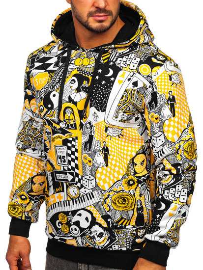 Men's Printed Hoodie Yellow Bolf 141035