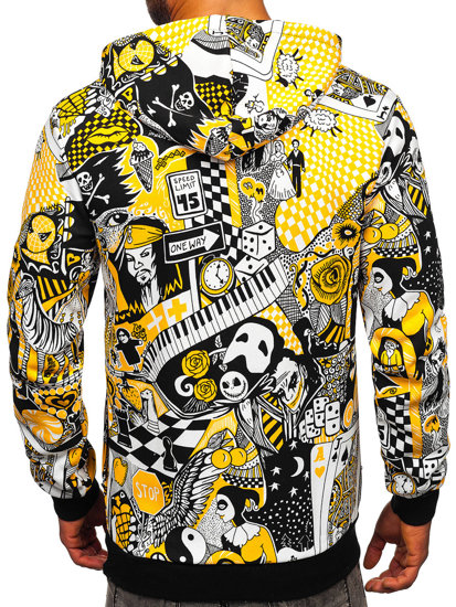 Men's Printed Hoodie Yellow Bolf 141035