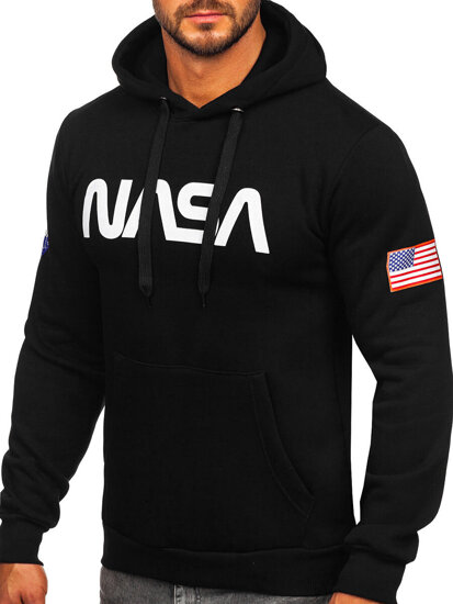 Men's Printed Kangaroo Hoodie Black Bolf 14600