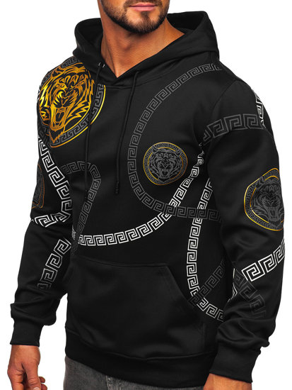 Men's Printed Kangaroo Hoodie Black Bolf 8B999