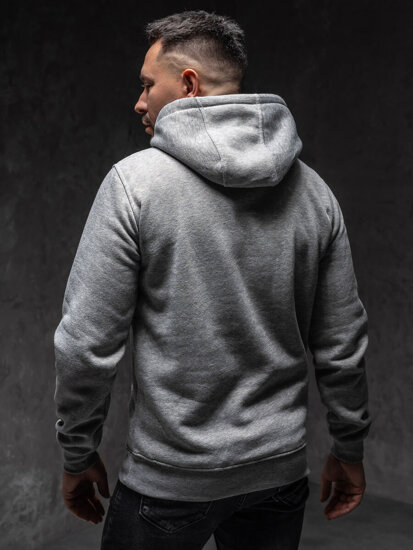 Men's Printed Kangaroo Hoodie Grey Bolf 14602A1