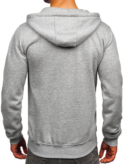 Men's Printed Kangaroo Hoodie Grey Bolf 14603