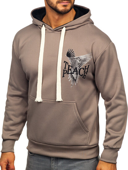 Men's Printed Kangaroo Hoodie Grey Bolf M279