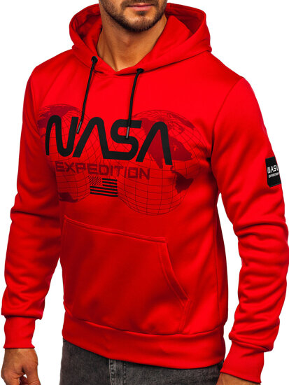 Men's Printed Kangaroo Hoodie Red Bolf HM1073