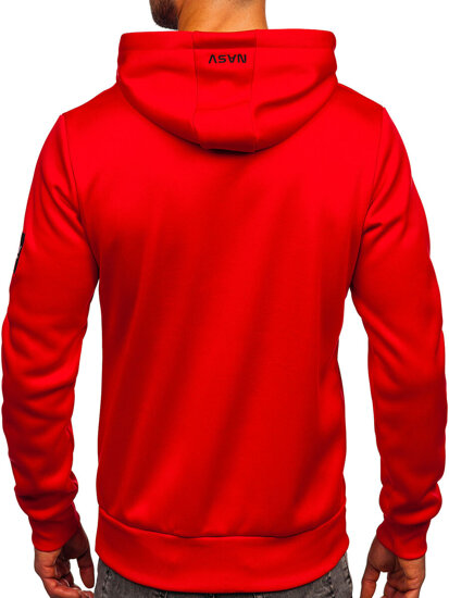 Men's Printed Kangaroo Hoodie Red Bolf HM1073