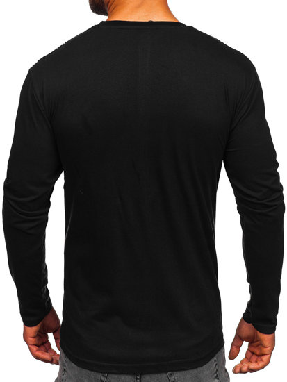 Men's Printed Long Sleeve Top Black Bolf 1213