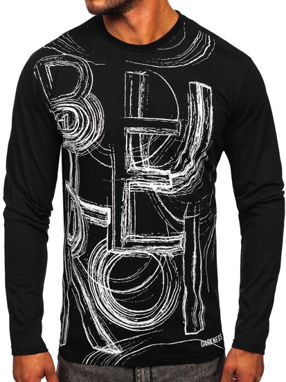 Men's Printed Long Sleeve Top Black Bolf 146743